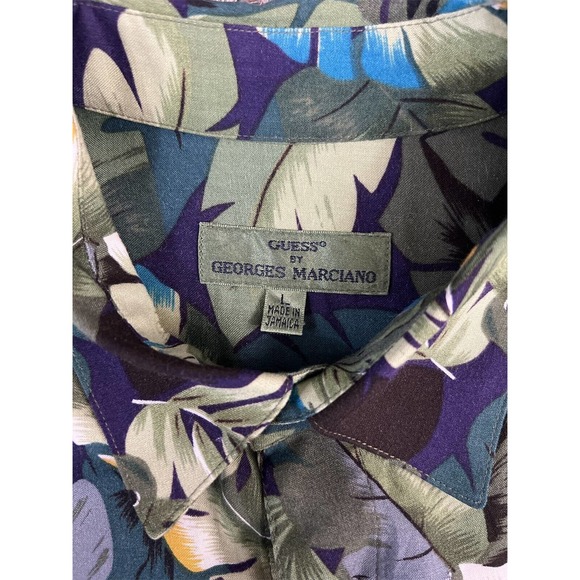 Vintage Guess By Georges‎ Marciano Hawaiian Shirt Size L - Picture 7 of 7